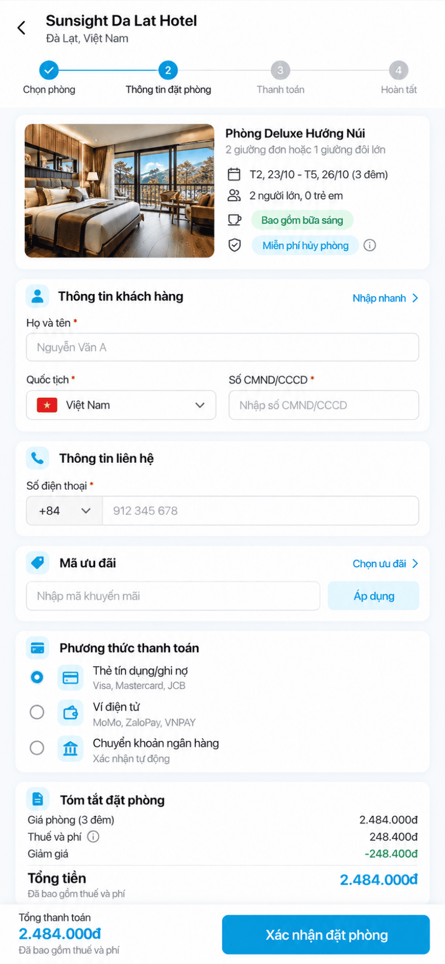 App booking Khách sạn / Resort